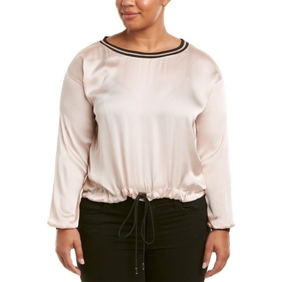 ELVI Nordstrom Satin Pullover Blush Tan Cinch - Picture 1 of 4